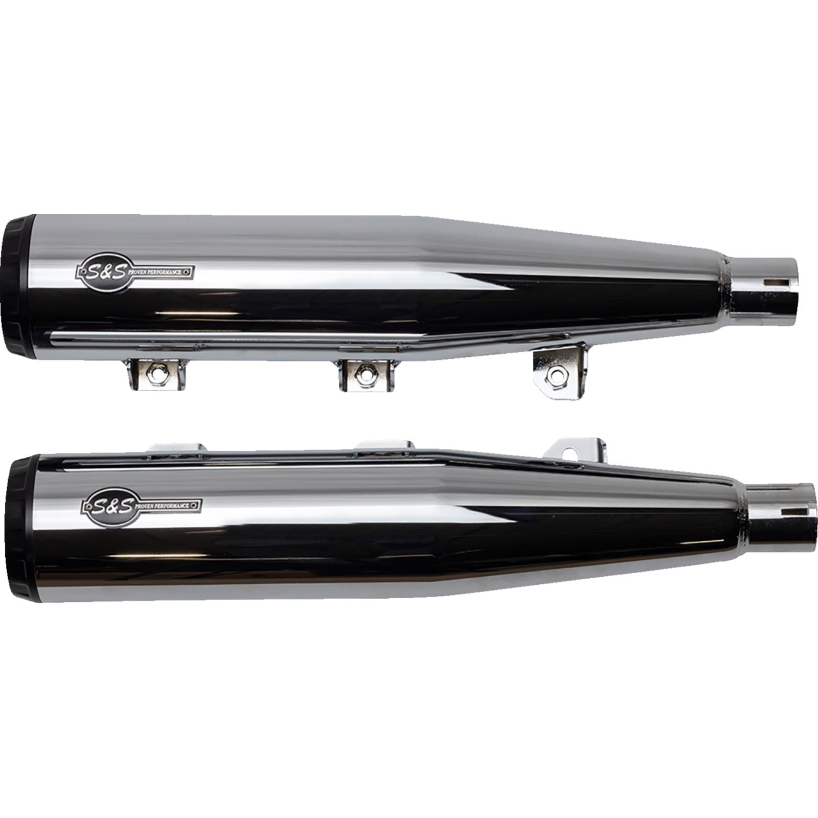S&S Cycle Grand National Slip-On Mufflers - Chrome - 49-State 4110-156_1363761