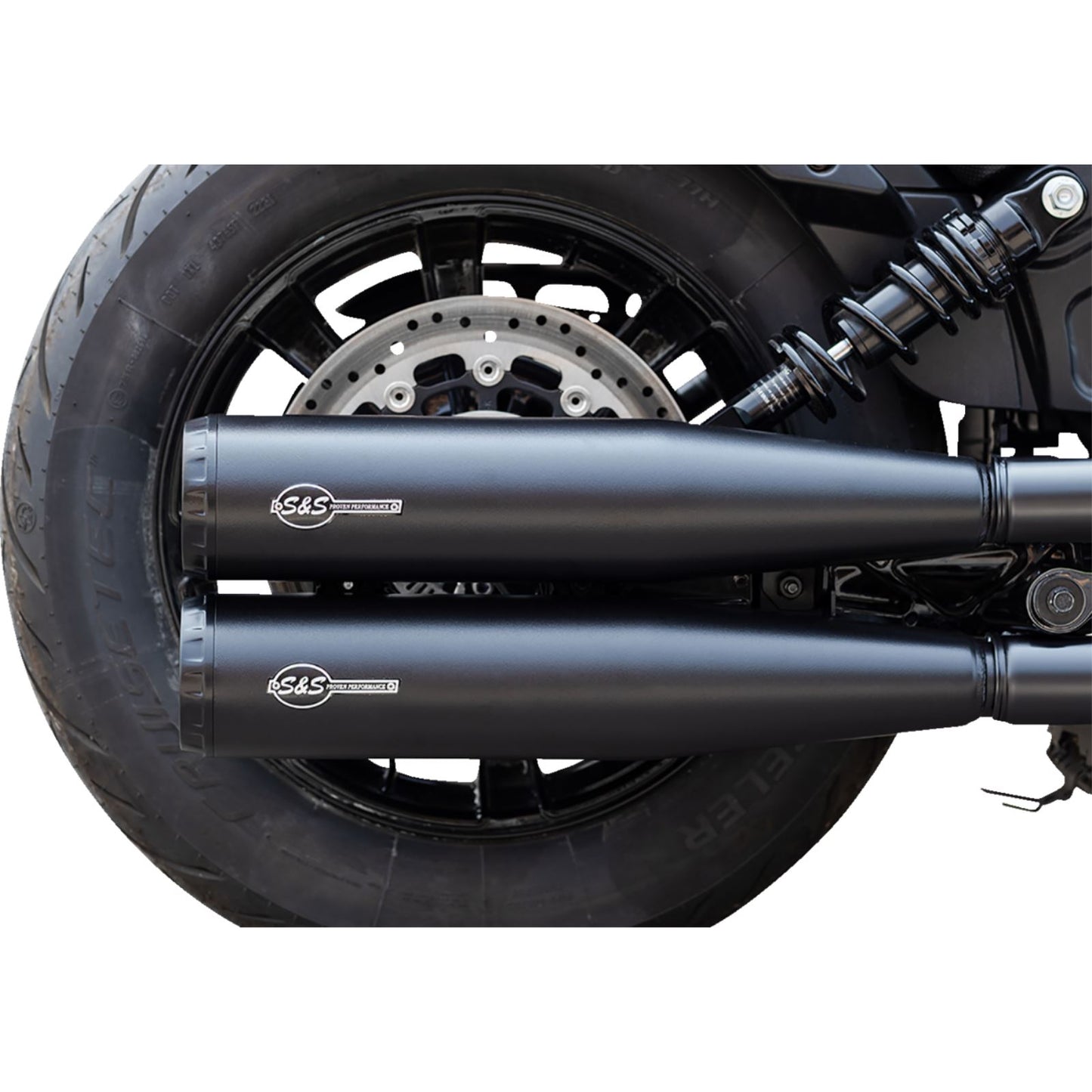 S&S Cycle Grand National Slip-On Mufflers - Black - 49-State 4110-266_1363767