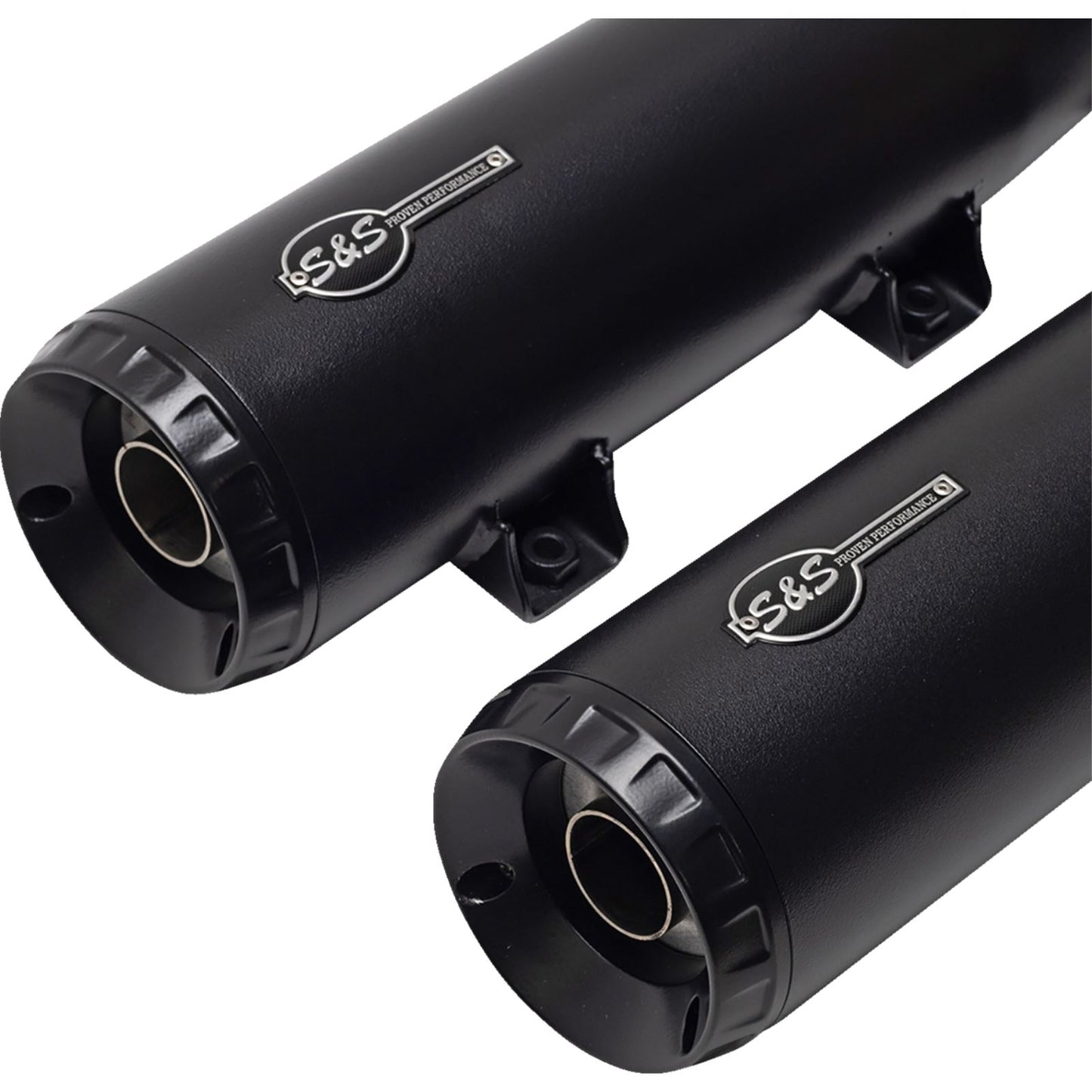 S&S Cycle Grand National Slip-On Mufflers - Black - Race Only [MPN: 4110-266-R]_1363771