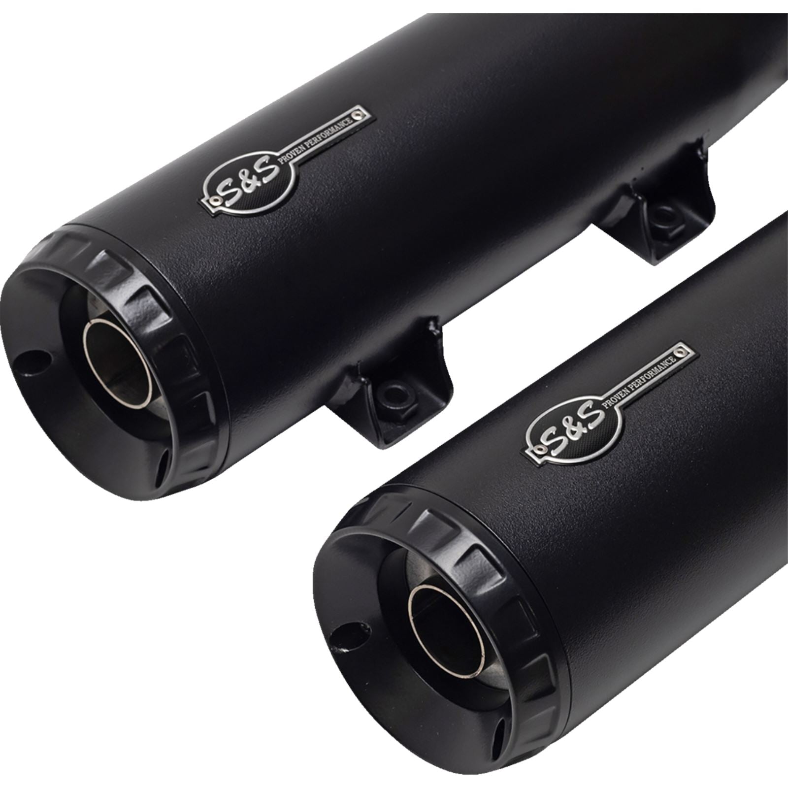 S&S Cycle Grand National Slip-On Mufflers - Black - Race Only [MPN: 4110-266-R]_1363771
