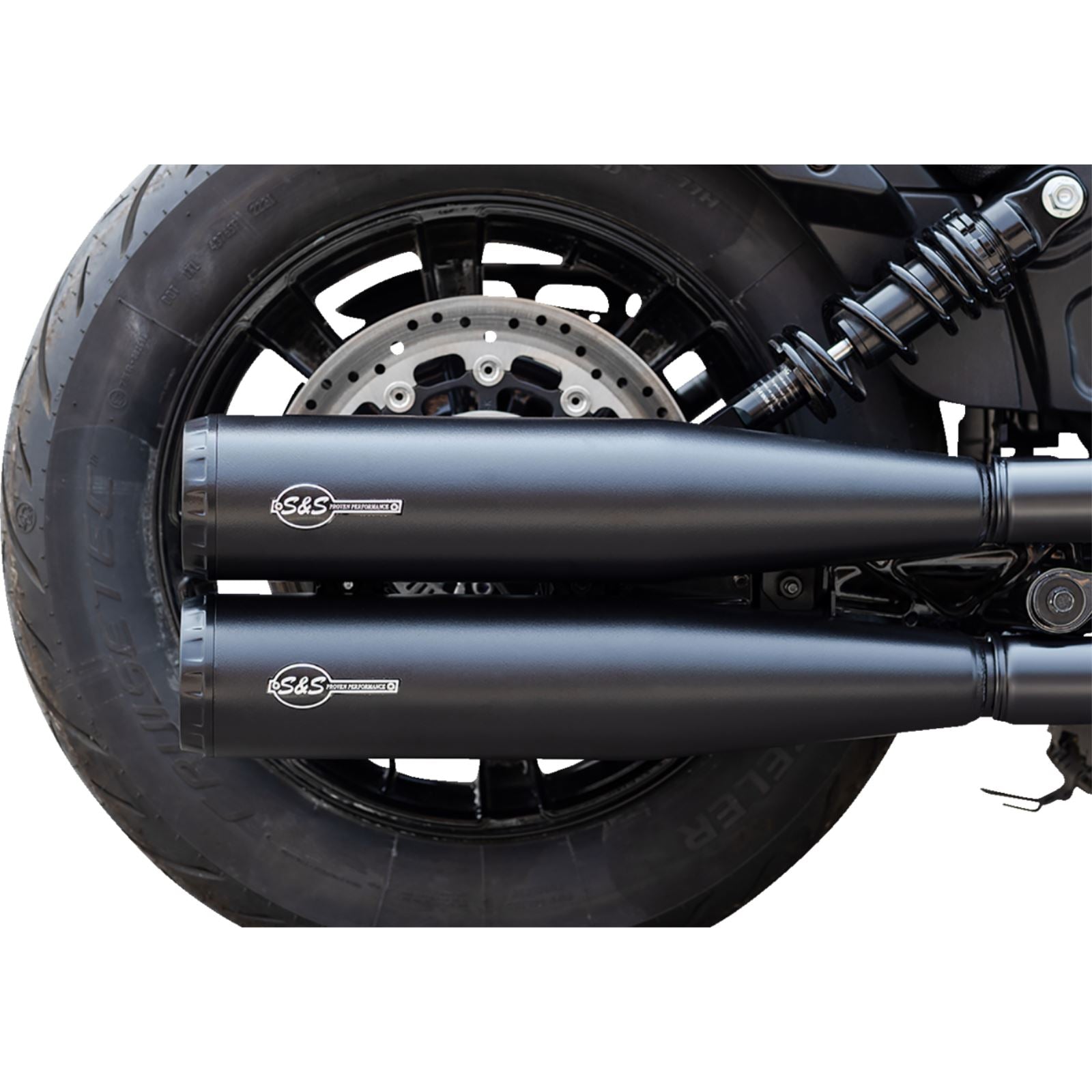 S&S Cycle Grand National Slip-On Mufflers - Black - Race Only [MPN: 4110-266-R]_1363748