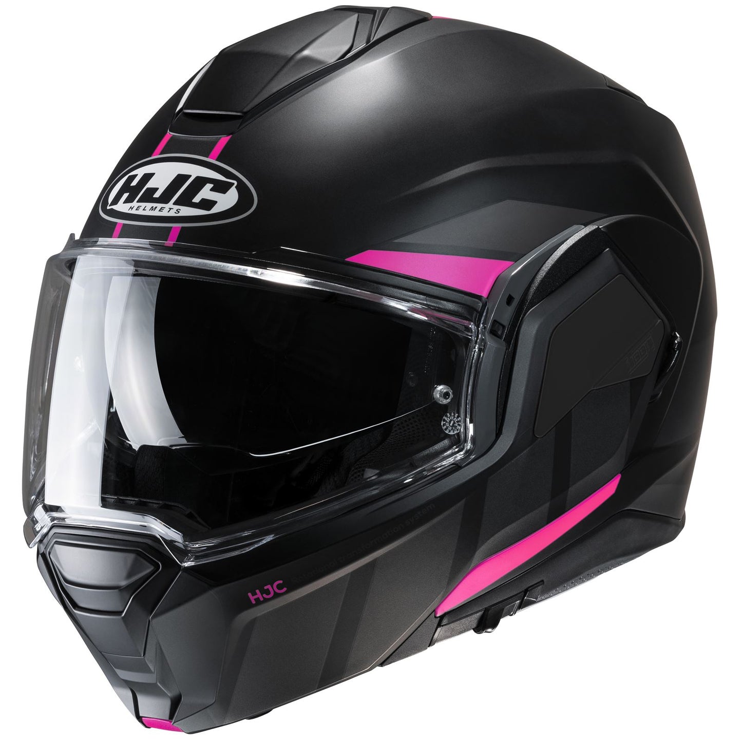 HJC I100 Beis Modular Helmet - Black/Pink - MC8SF_1438349