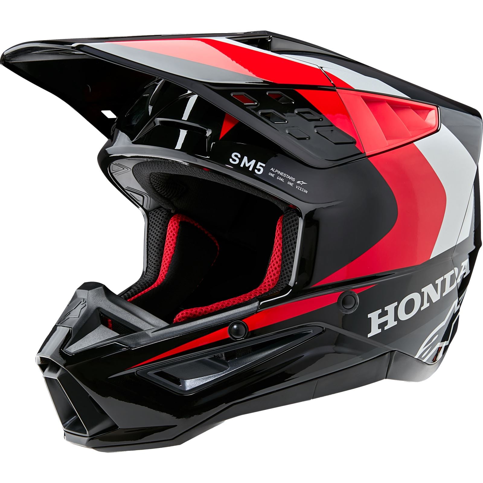 Alpinestars SM5 Helmet - Honda - Black/Red Glossy Large OPEN BOX [MPN: 8308123-1333-L]_2159458
