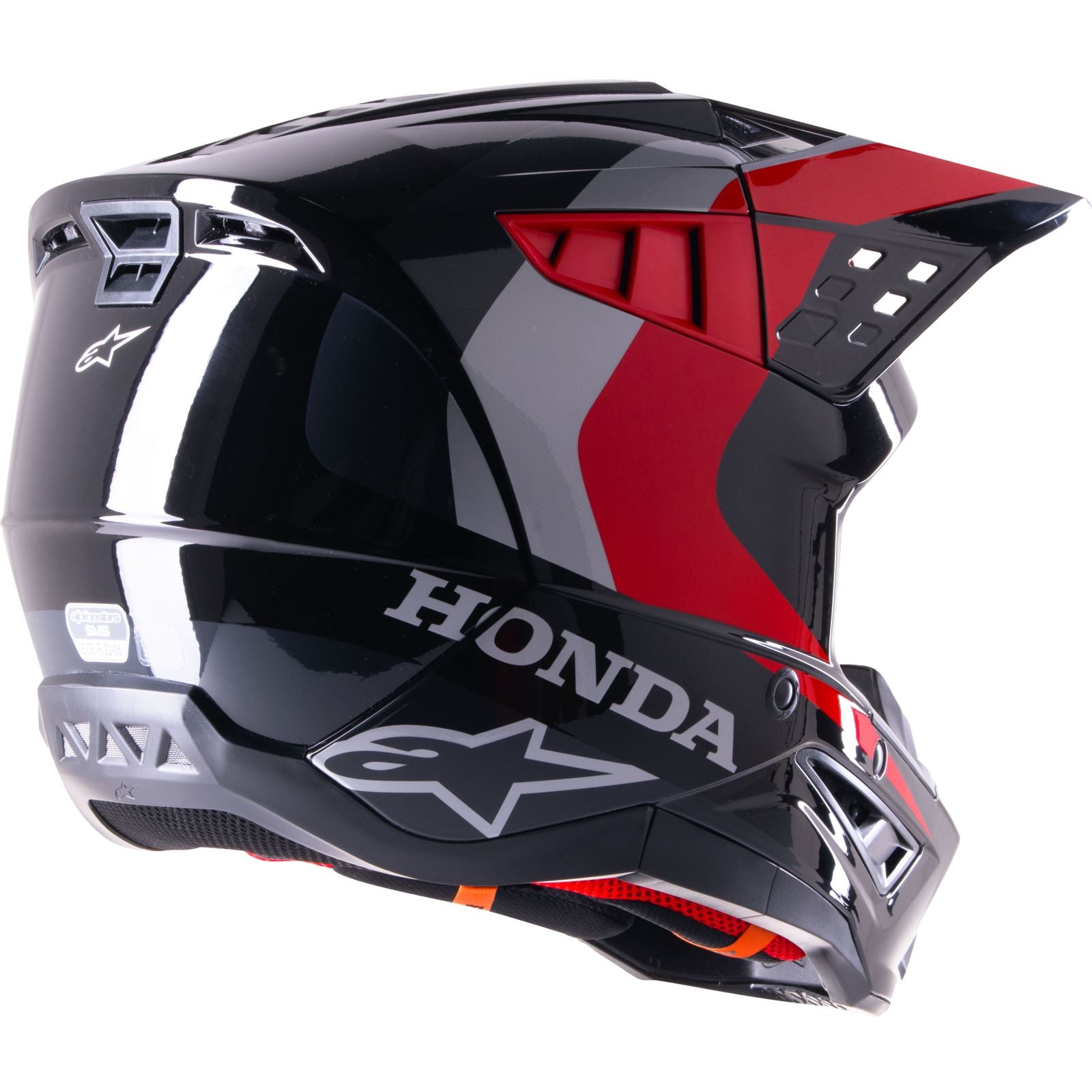 Alpinestars SM5 Helmet - Honda - Black/Red Glossy Large OPEN BOX [MPN: 8308123-1333-L]_2159459