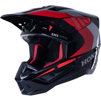 Alpinestars SM5 Helmet - Honda - Black/Red Glossy Large OPEN BOX [MPN: 8308123-1333-L]_2159460