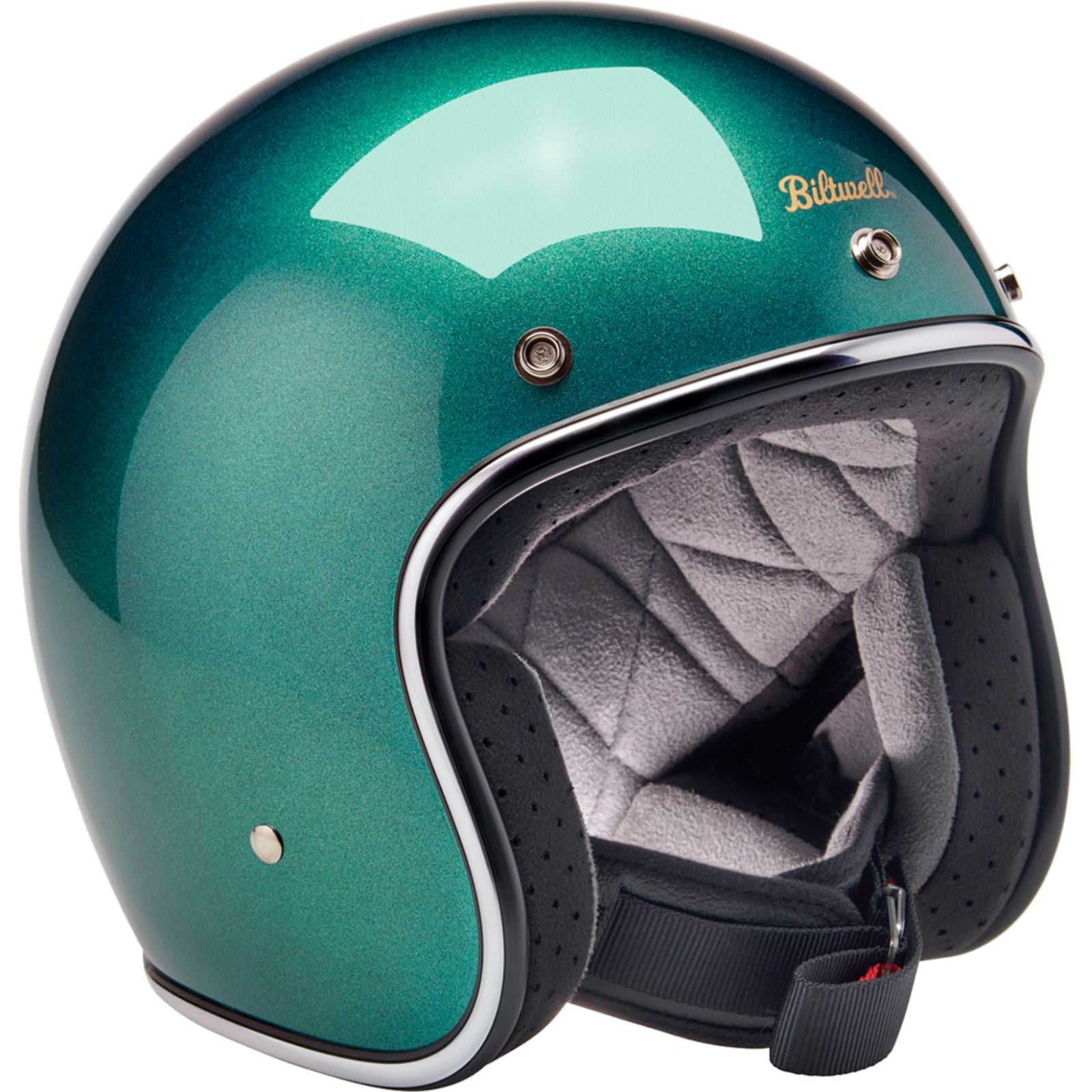 Biltwell Inc. Biltwell Bonanza Helmet - Metallic Catalina Green_1367924