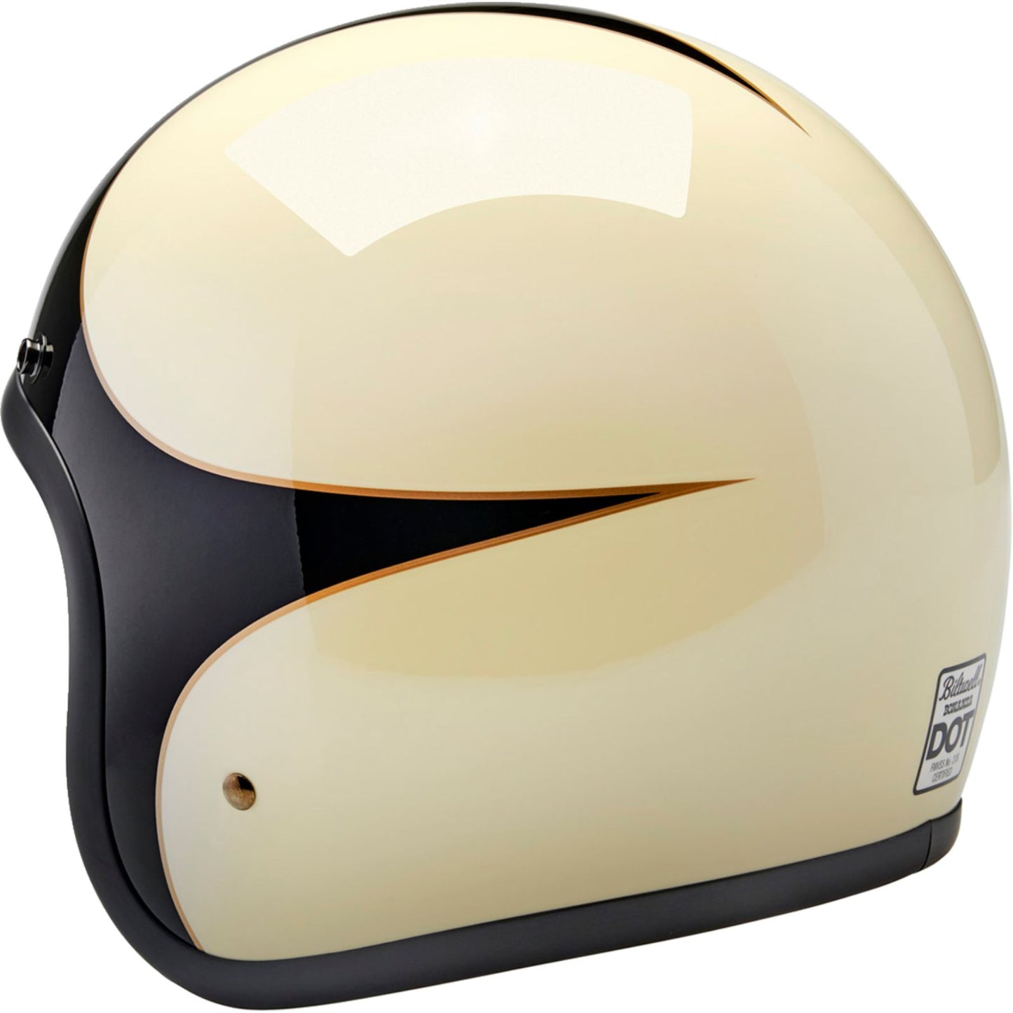 Biltwell Inc. Biltwell Bonanza Helmet - Gloss Vintage White/Black Scallop_1367945