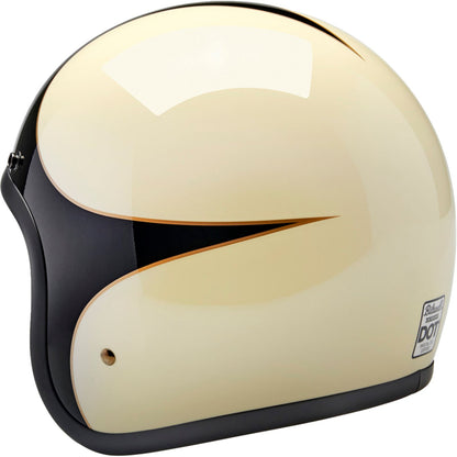 Biltwell Inc. Biltwell Bonanza Helmet - Gloss Vintage White/Black Scallop_1367945
