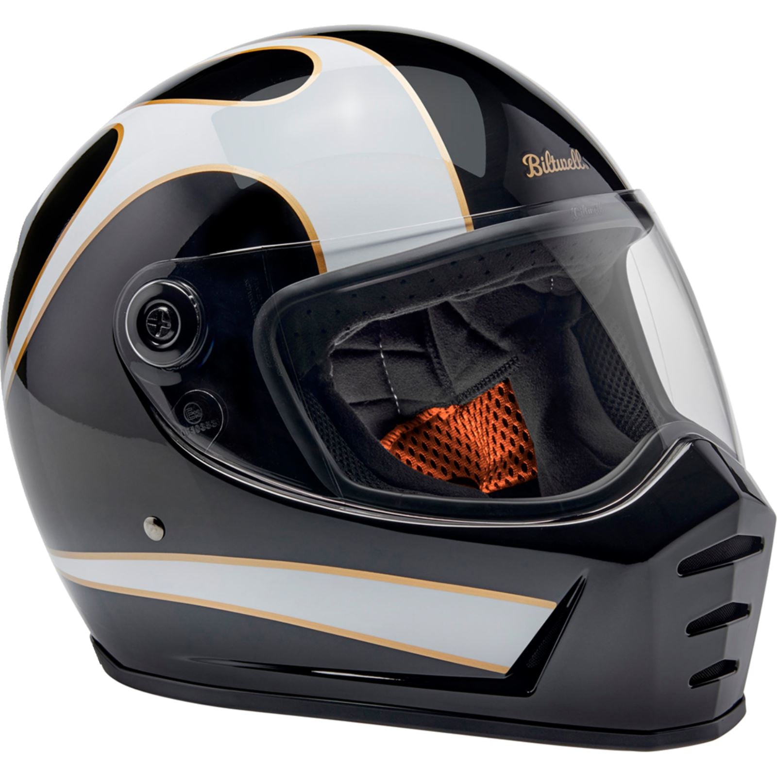 Lane Splitter Helmet - Gloss Black/White Flames - Medium_1369191