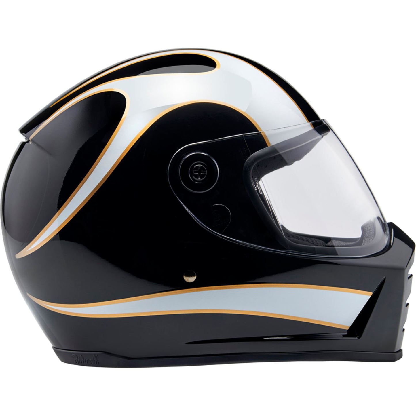 Lane Splitter Helmet - Gloss Black/White Flames - Medium_1369192