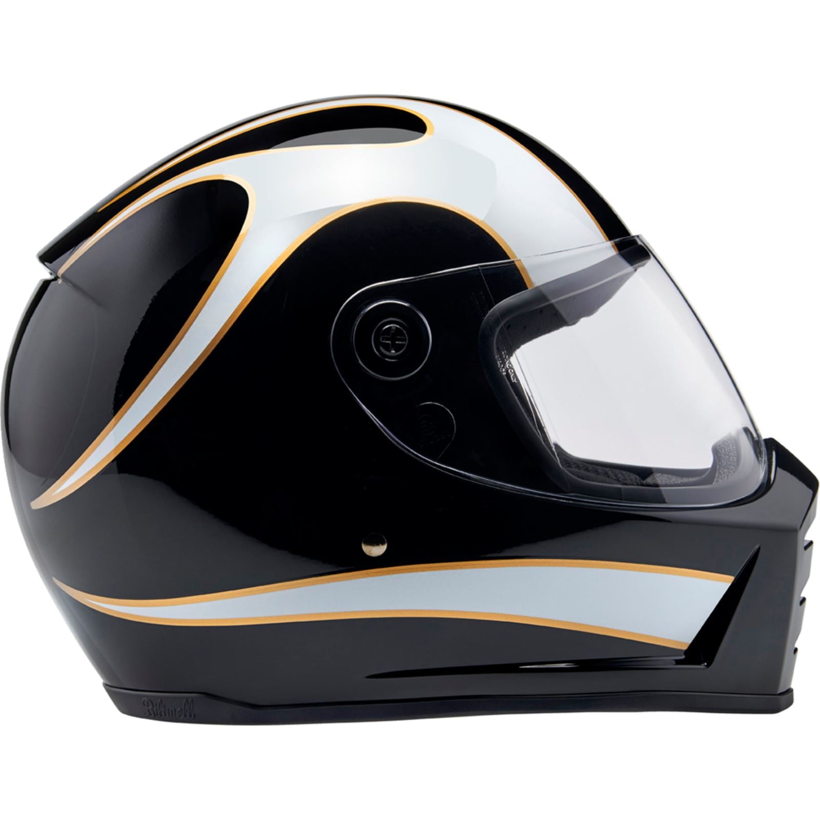 Lane Splitter Helmet - Gloss Black/White Flames - Medium_1369192