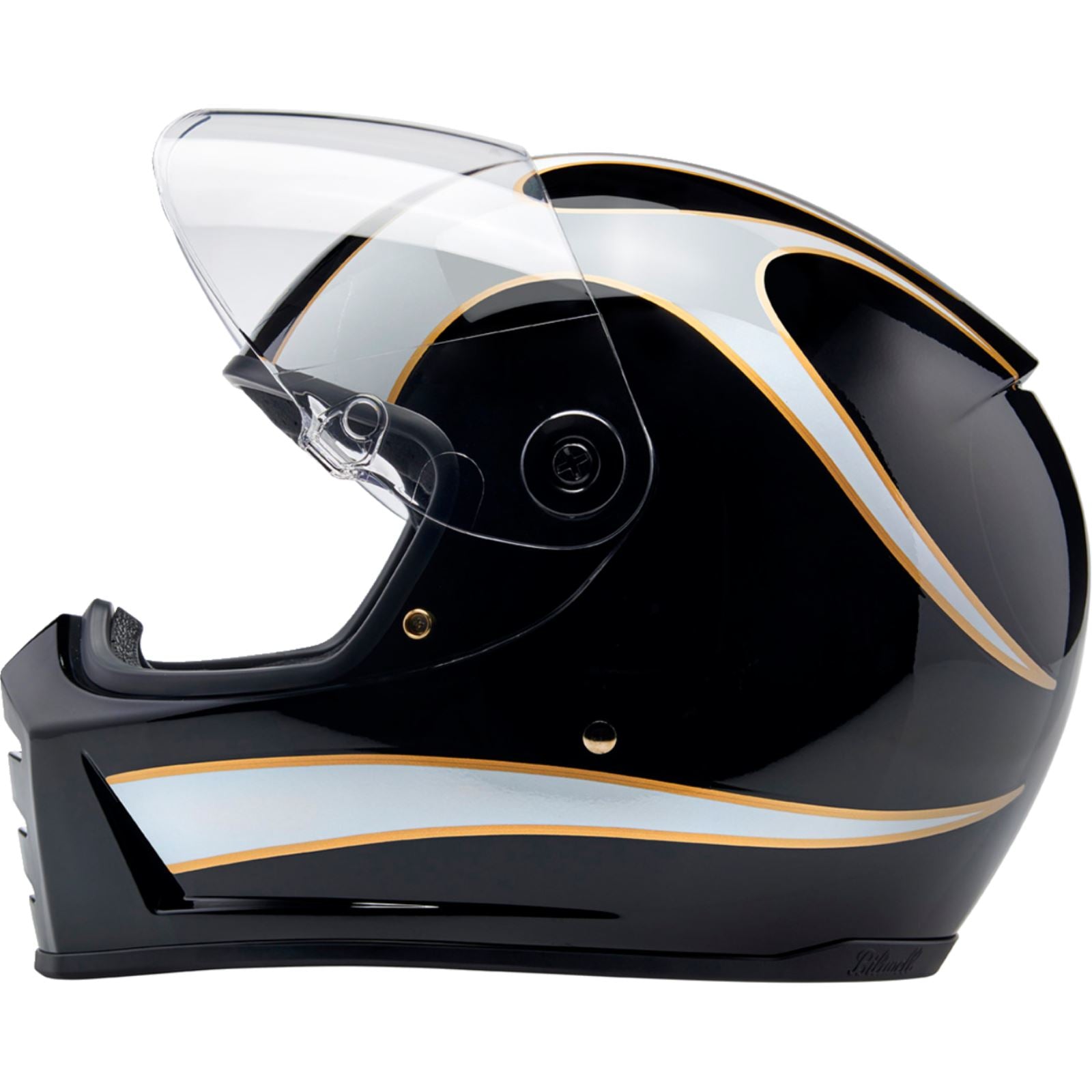 Lane Splitter Helmet - Gloss Black/White Flames - Large_1369202