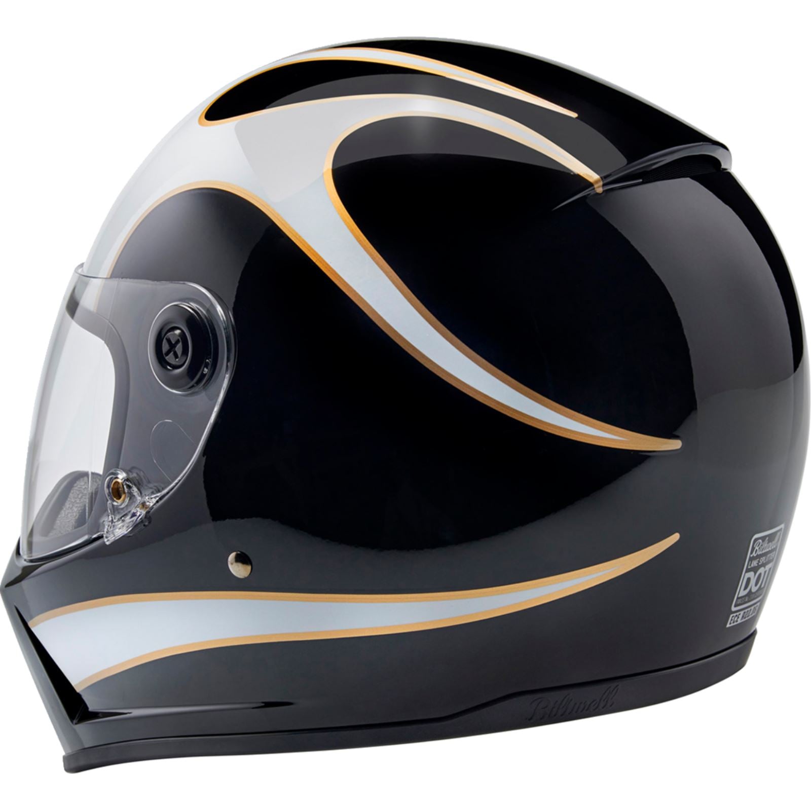 Lane Splitter Helmet - Gloss Black/White Flames - Large_1369205