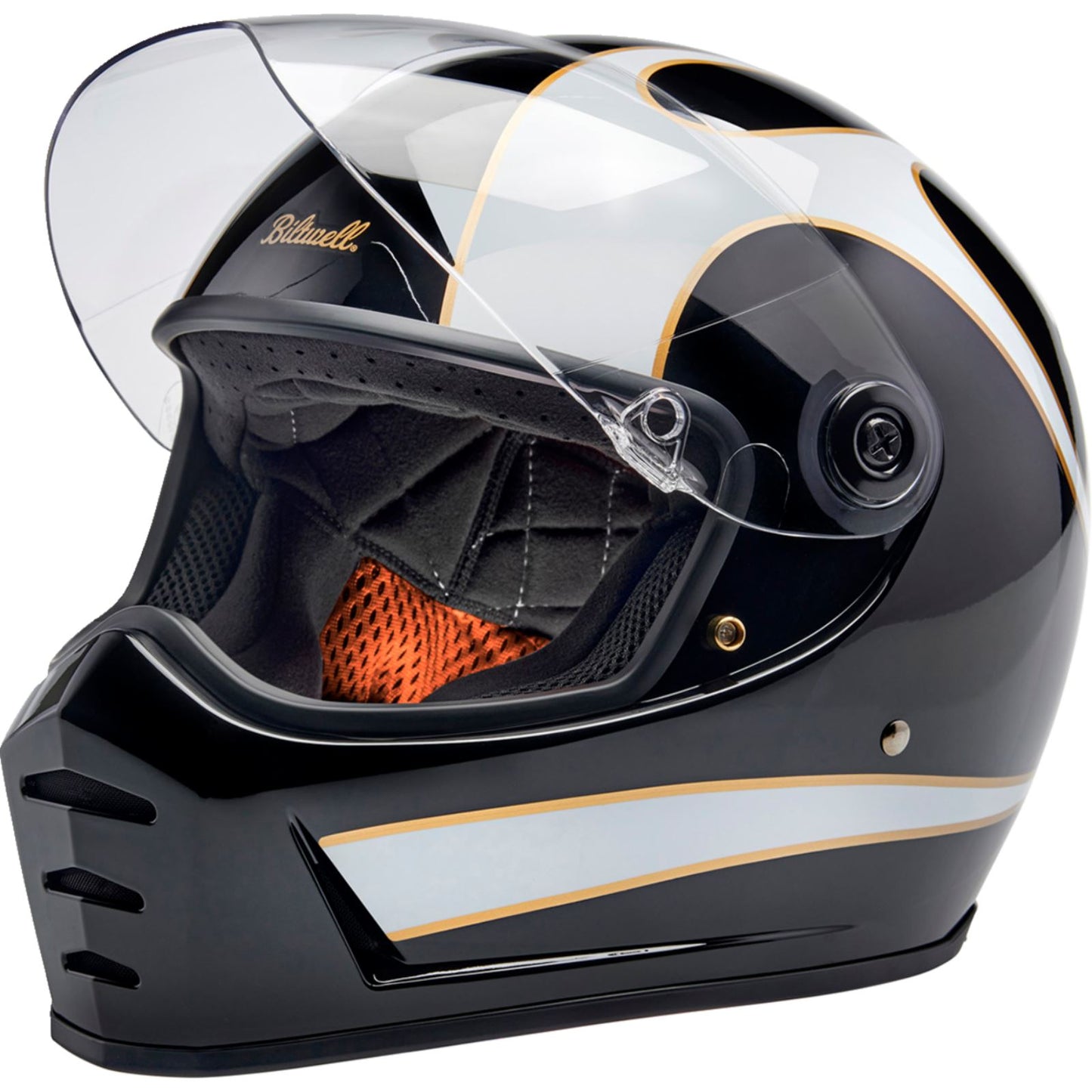 Lane Splitter Helmet - Gloss Black/White Flames - Large_1369206
