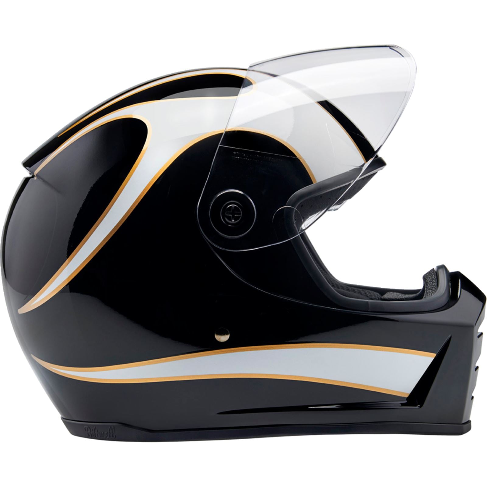 Lane Splitter Helmet - Gloss Black/White Flames - XL_1369181