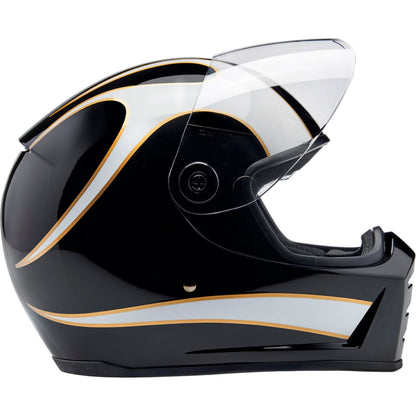 Lane Splitter Helmet - Gloss Black/White Flames - XL_1369181