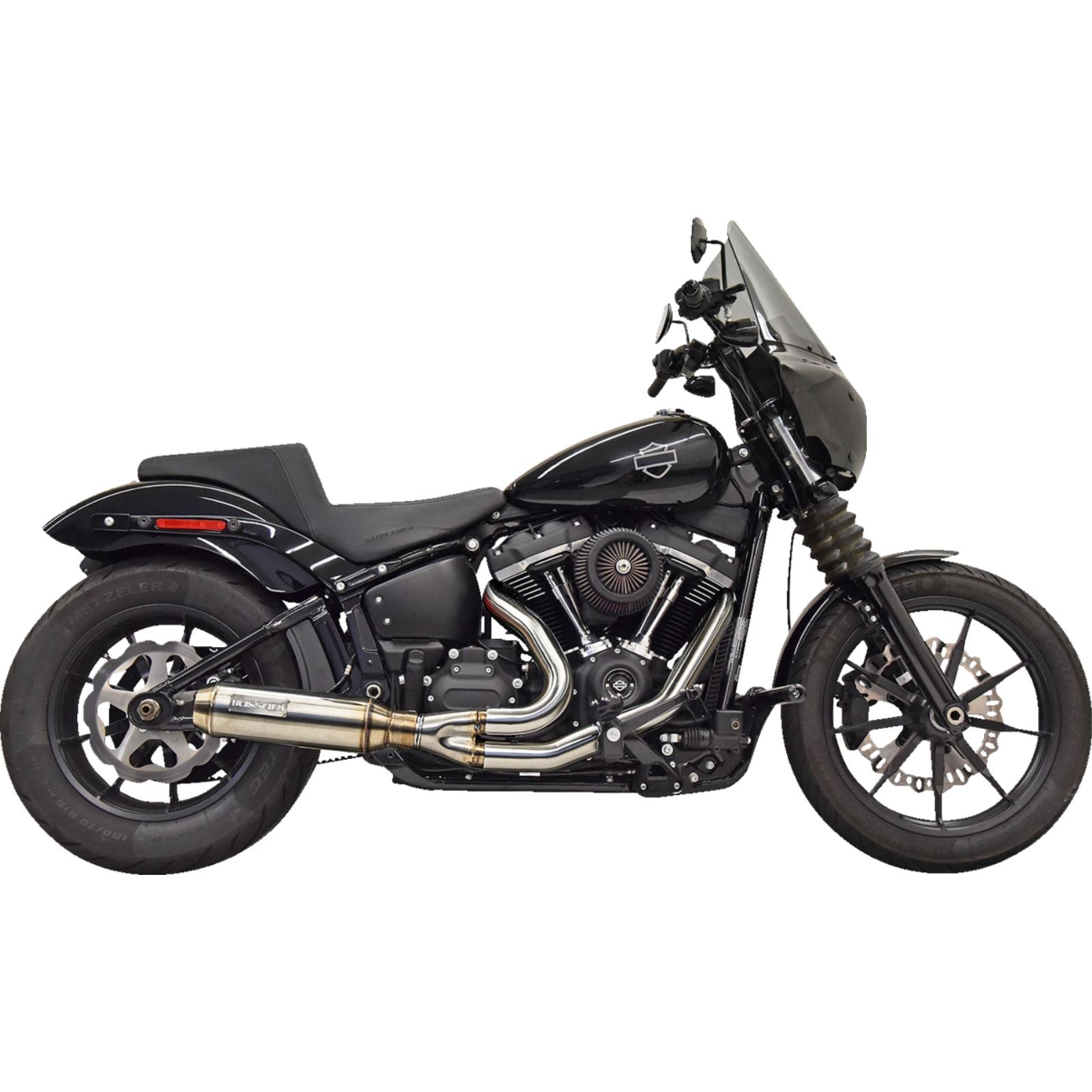 Bassani Manufacturing 2-into-1 Super Bike Exhaust System with 4" Muffler - Stainless Steel [MPN: 1S77SS]_1369320