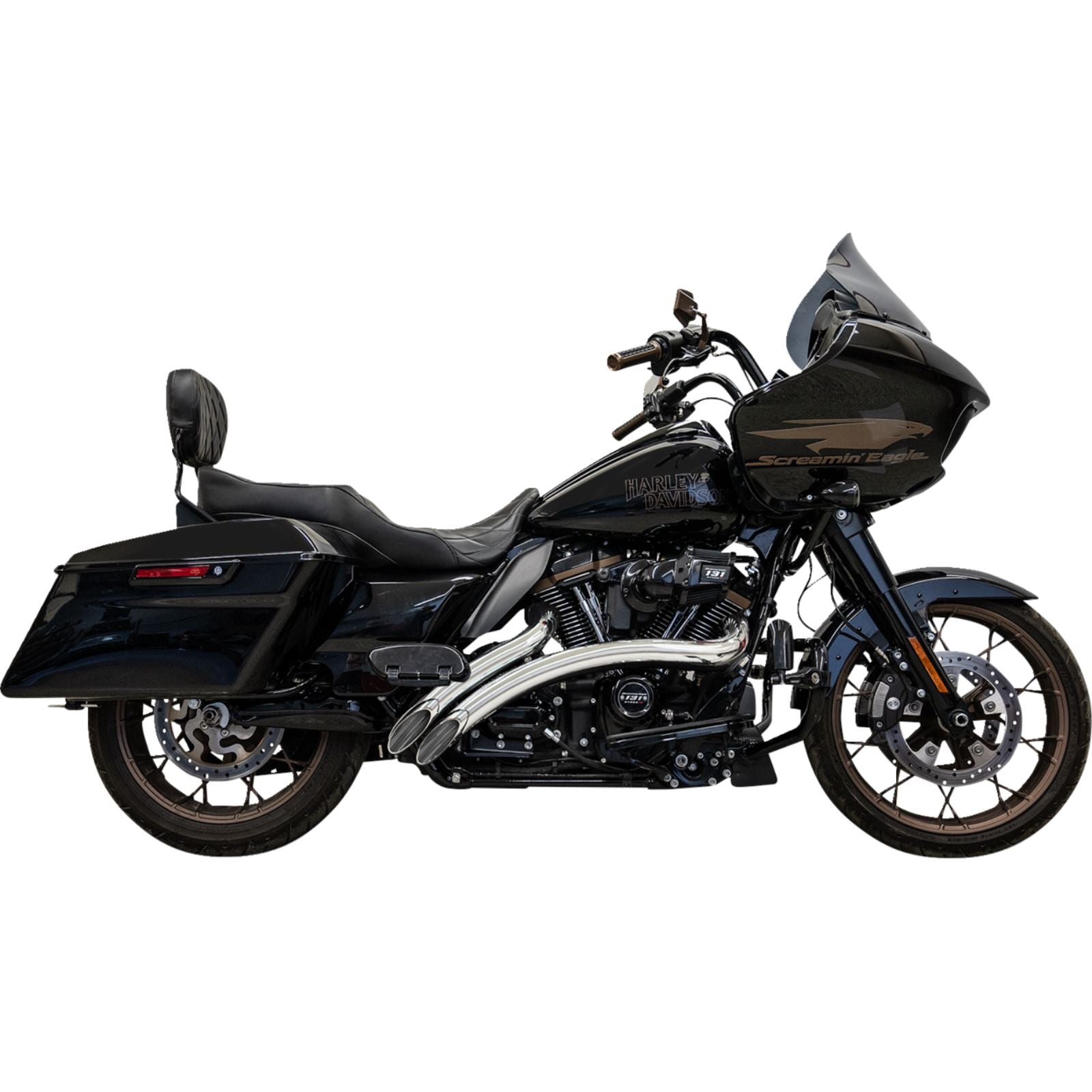 Bassani Manufacturing Sweeper Exhaust System with Shields - Chrome for Harley-Davidson [MPN: 1F21F]_1369322