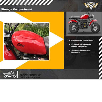 MotoTec USA 200cc 6.5HP Trailcross Gas Powered Mini Bike_1376018