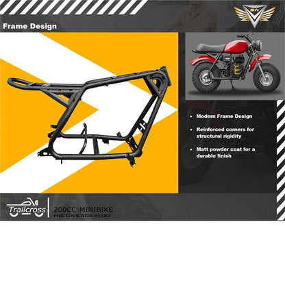 MotoTec USA 200cc 6.5HP Trailcross Gas Powered Mini Bike_1376029