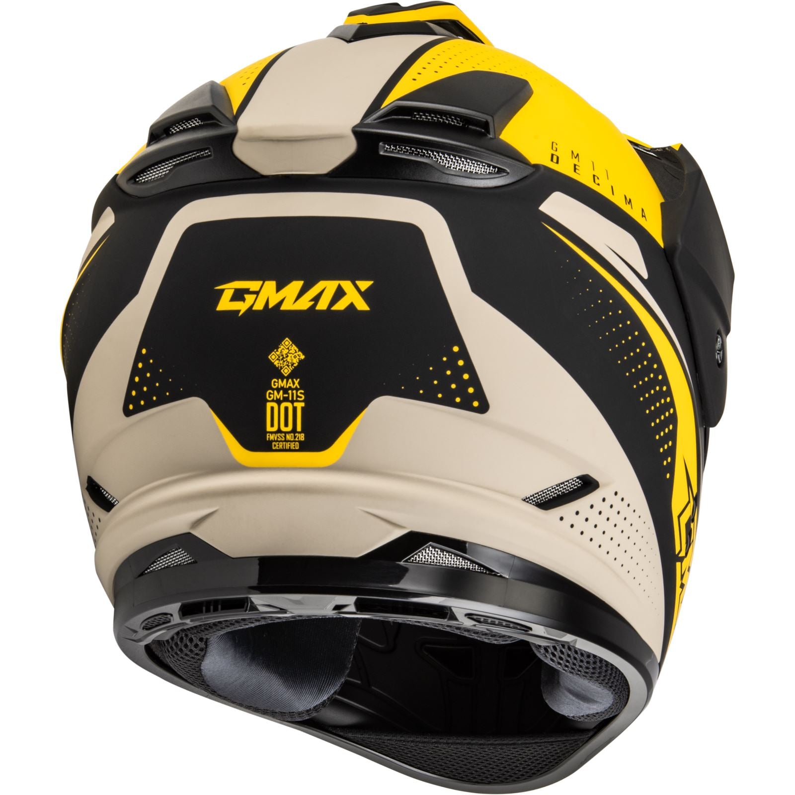 GM-11 Decima Helmet - Matte Black/Yellow/Grey - Medium_1371178