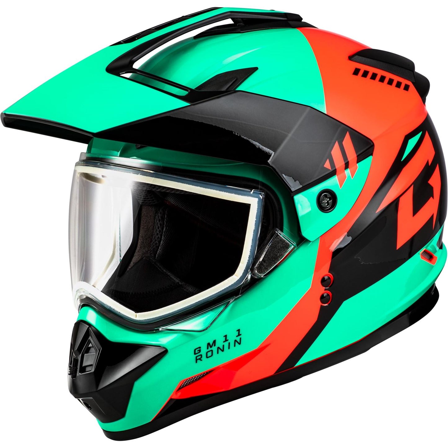 GM-11S Ronin Snow Helmet - Black/Aqua/Coral - Medium_1487537