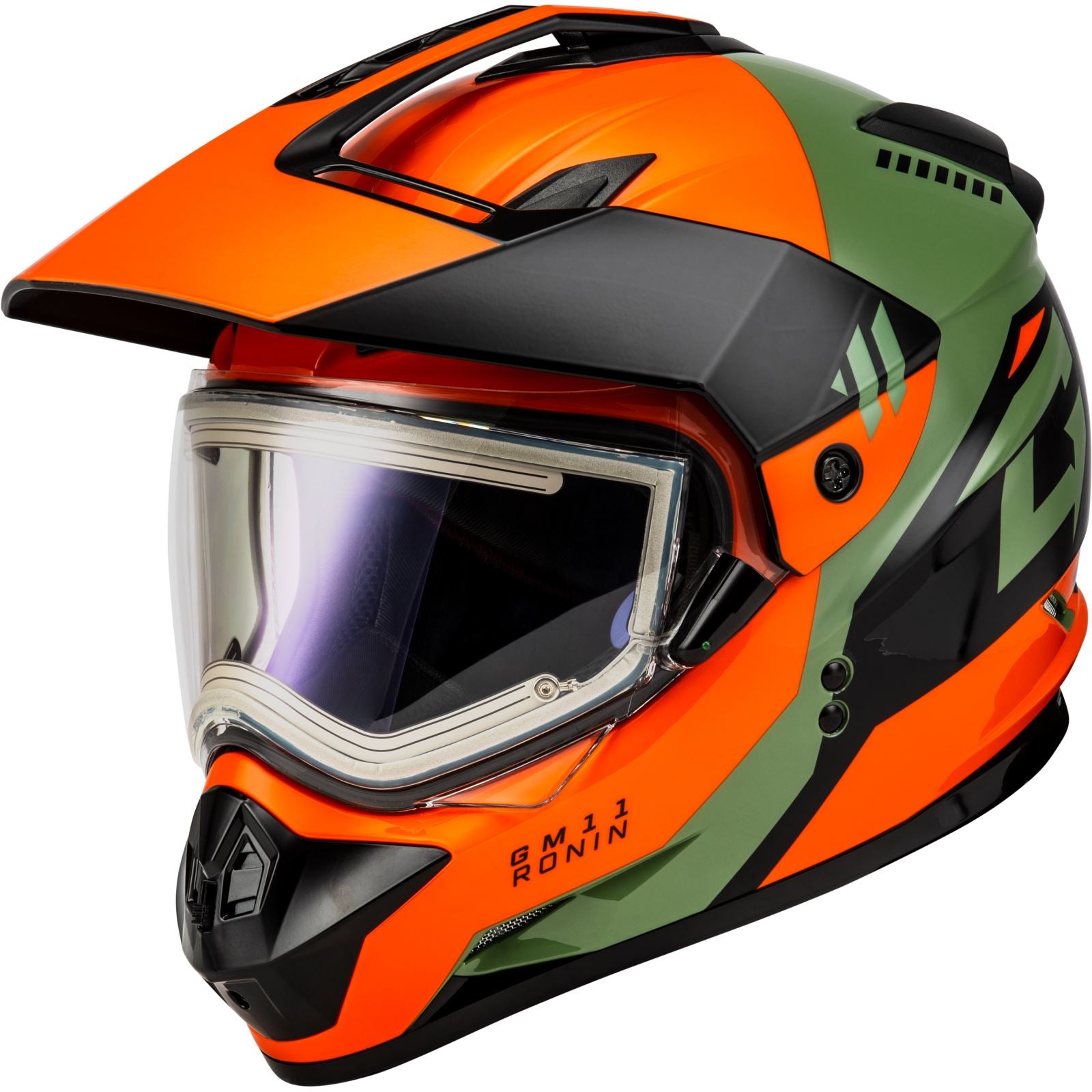 GM-11S Ronin Snow Helmet - w/Electric Shield - Orange/Grey/Black Small_1371400