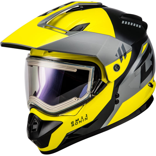 GM-11S Ronin Snow Helmet - w/Electric Shield -Yellow/Silver/Grey Small_1371303