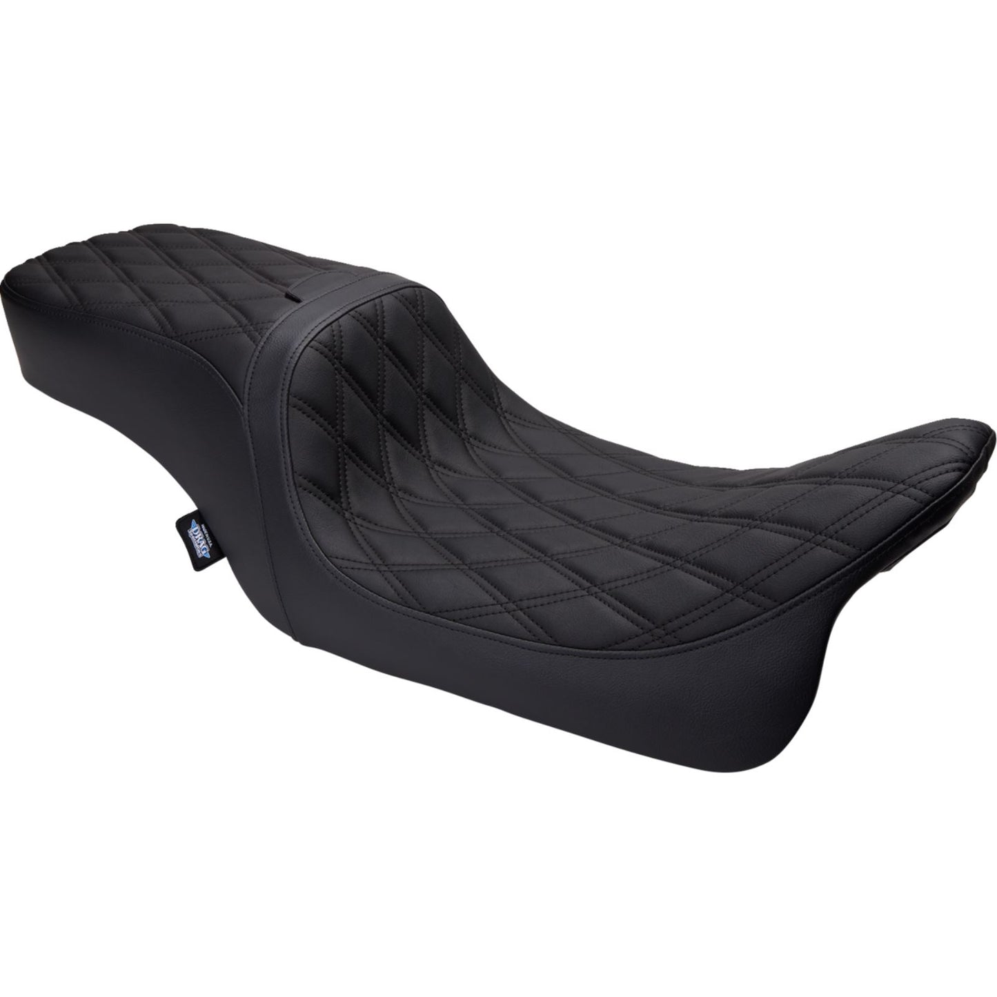 Drag Specialties Predator 2-Up Seat - Vinyl - Double Diamond - w/ Backrest FLH '08-'23 [MPN: 0801-1500]_1371456
