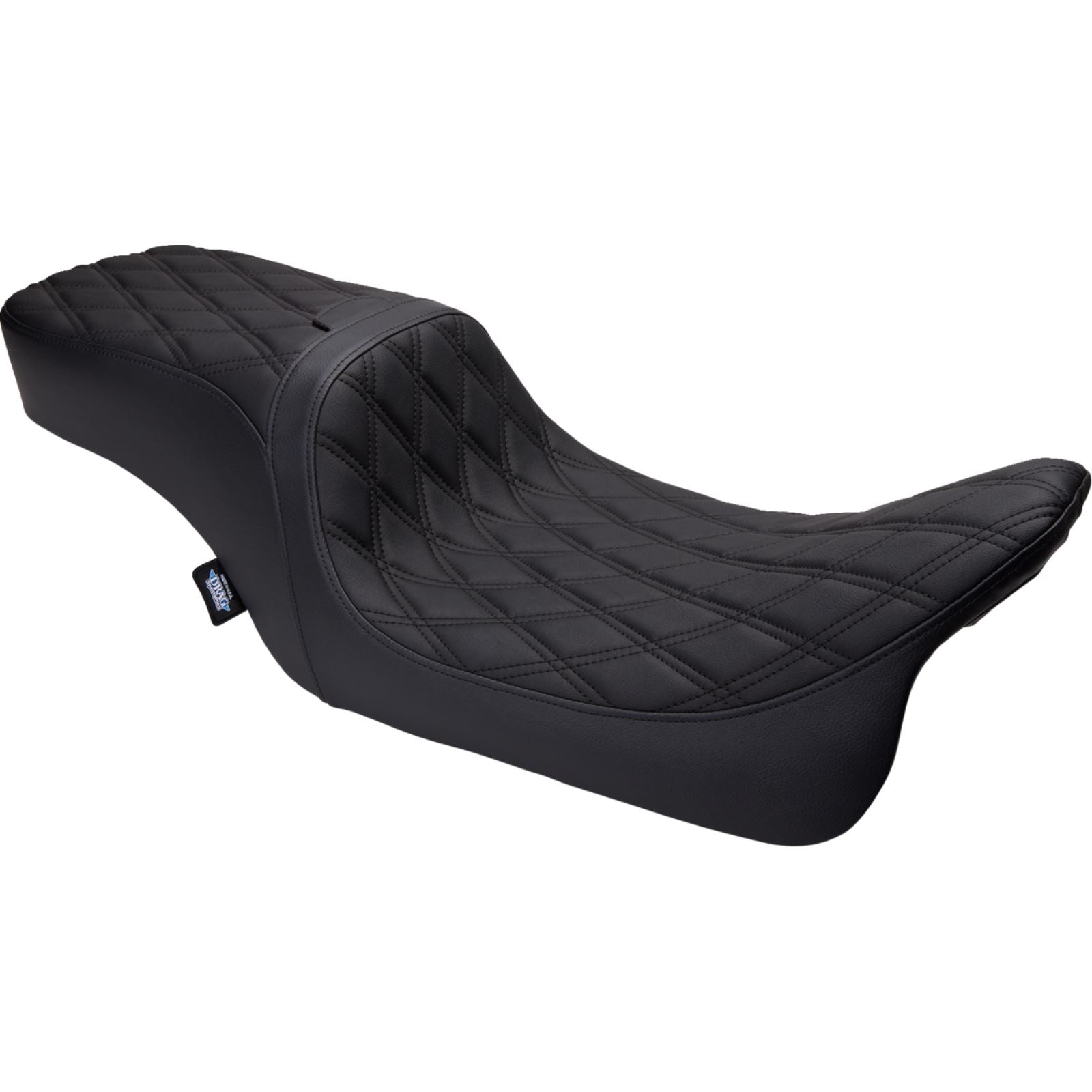 Drag Specialties Predator 2-Up Seat - Vinyl - Double Diamond - w/ Backrest FLH '08-'23 [MPN: 0801-1500]_1371456