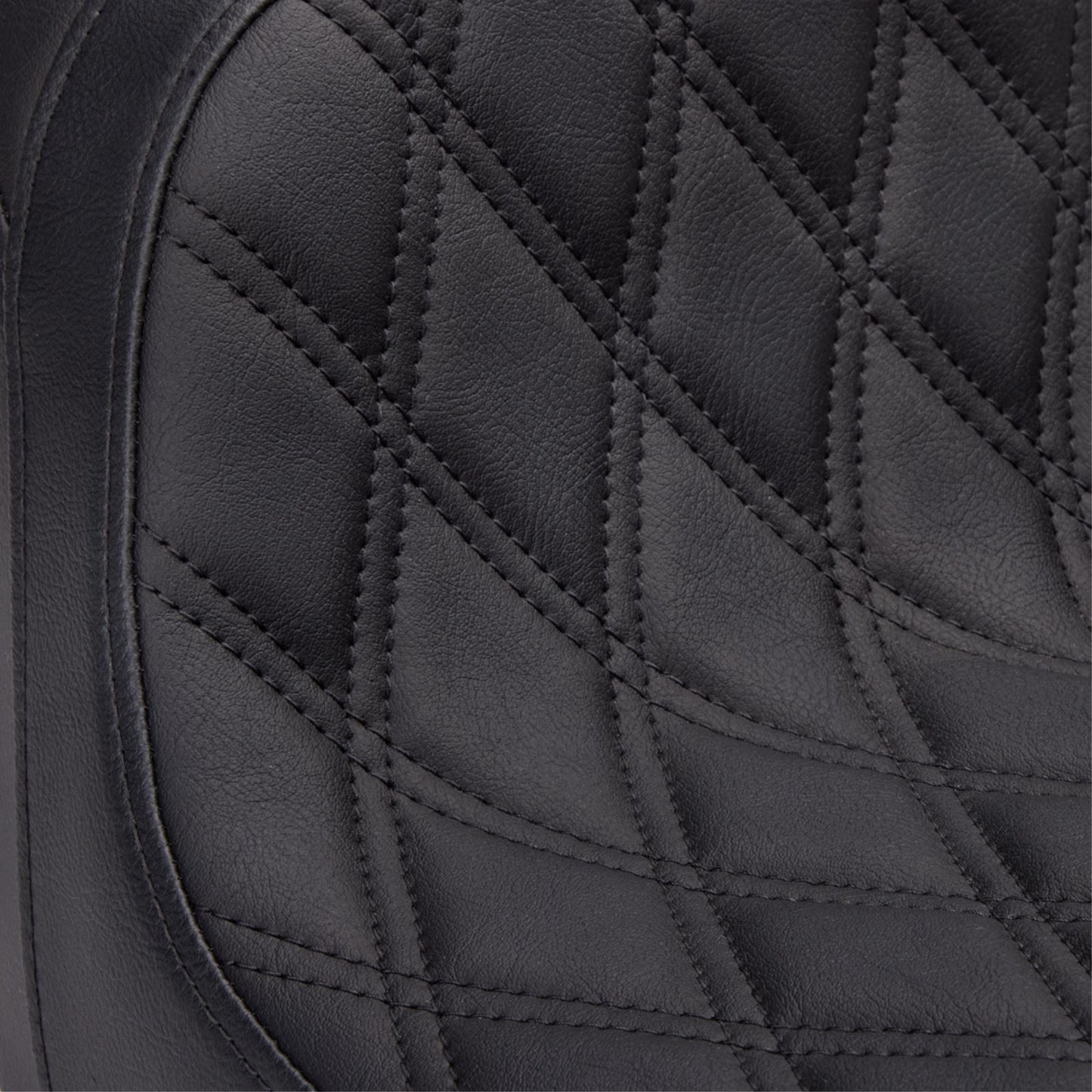 Drag Specialties Predator 2-Up Seat - Vinyl - Double Diamond - w/ Backrest FLH '08-'23 0801-1500_1371457