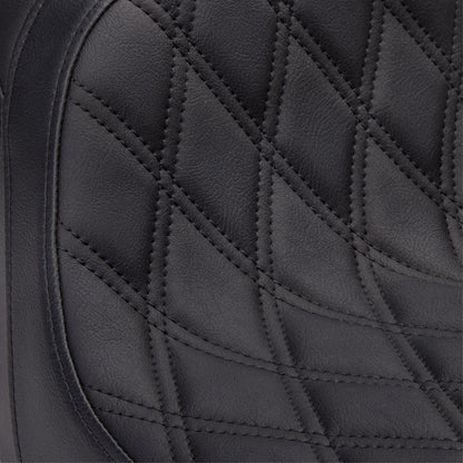 Drag Specialties Predator 2-Up Seat - Vinyl - Double Diamond - w/ Backrest FLH '08-'23 0801-1500_1371457