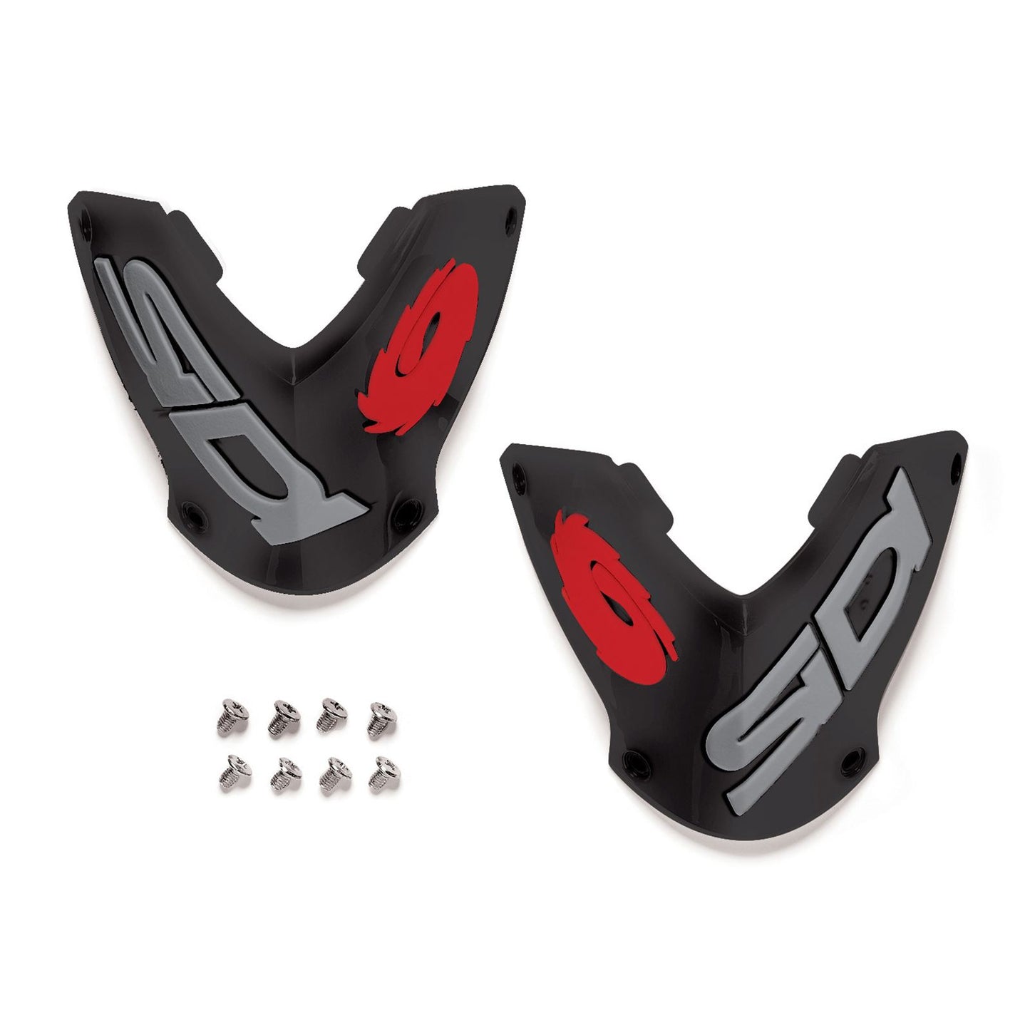 Sidi - Powersports 90 Outer Nylon Shin Plate - Black/Grey/Red - 00 [MPN: 8017732599643]_1996574