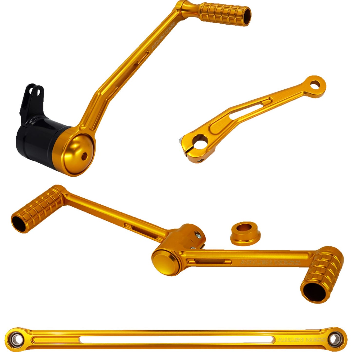 Arlen Ness SpeedLiner Foot Control Kit w/Heel/Toe Shifter - Gold 420-101_1375368