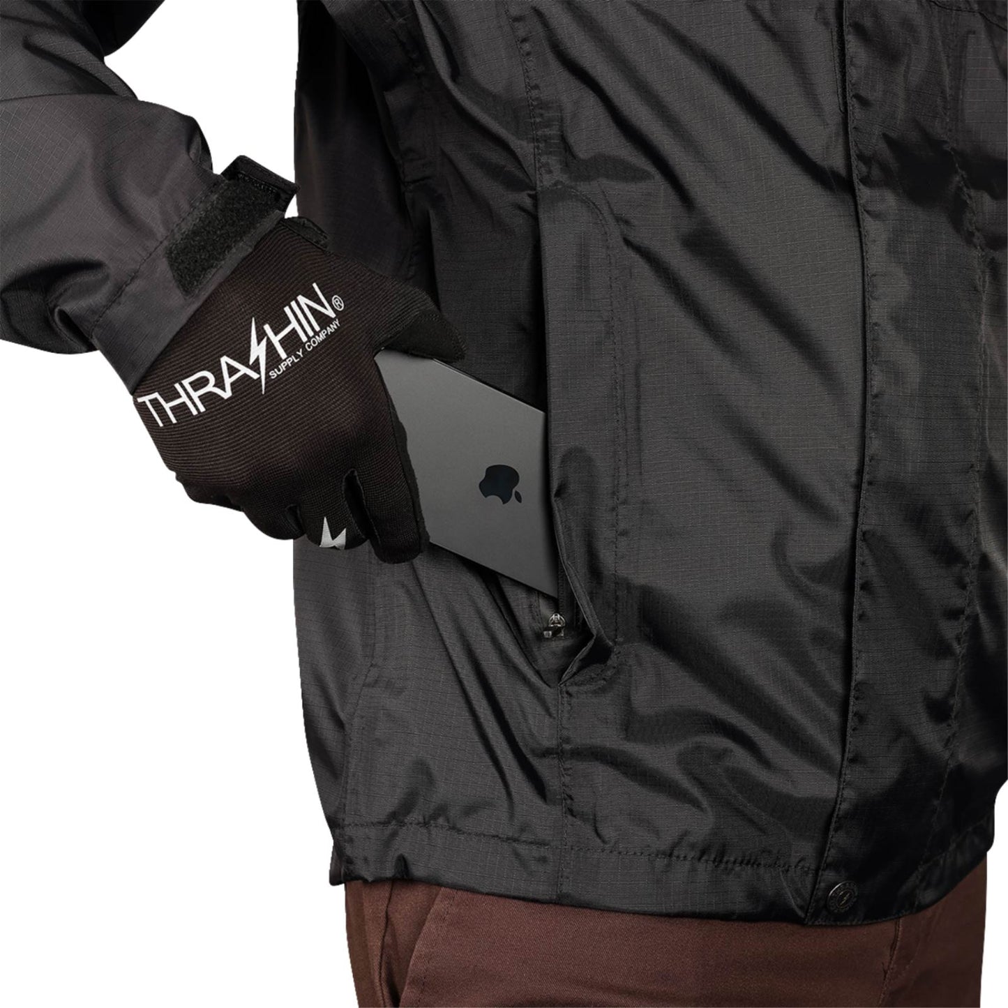 Thrashin Supply Company Waterproof Mission Rain Jacket - Black_1375445
