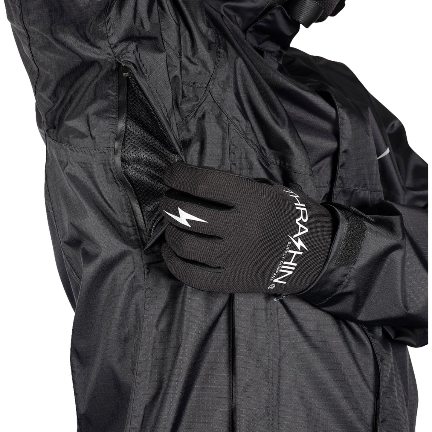 Thrashin Supply Company Waterproof Mission Rain Jacket - Black_1375318