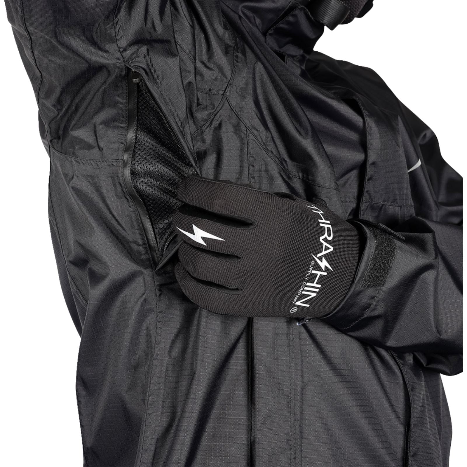 Thrashin Supply Company Waterproof Mission Rain Jacket - Black_1375318