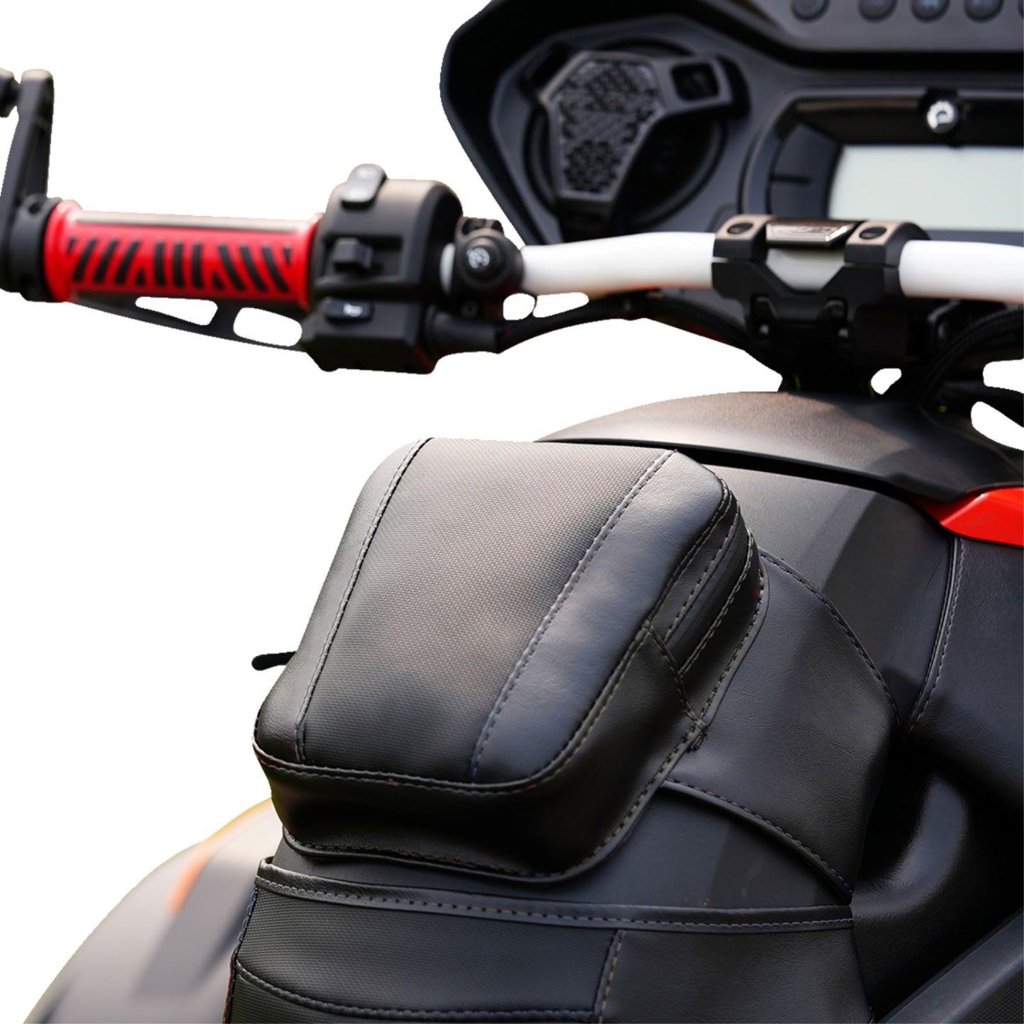 Show Chrome Ballistic Tank Pouch - Black w/ Black Stitch - Ryker '19-'23 H40-402CBK_1375568