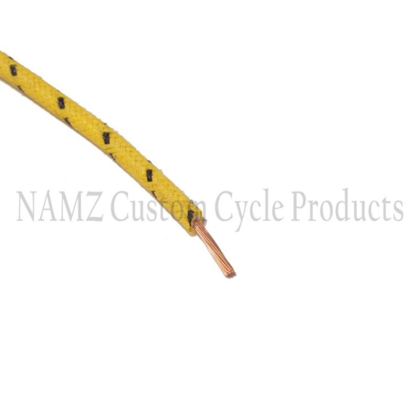Namz 25' Cloth-Braided Wire Spool - 16 Gauge - Yellow/Black [MPN: NCBW-40]_1461141