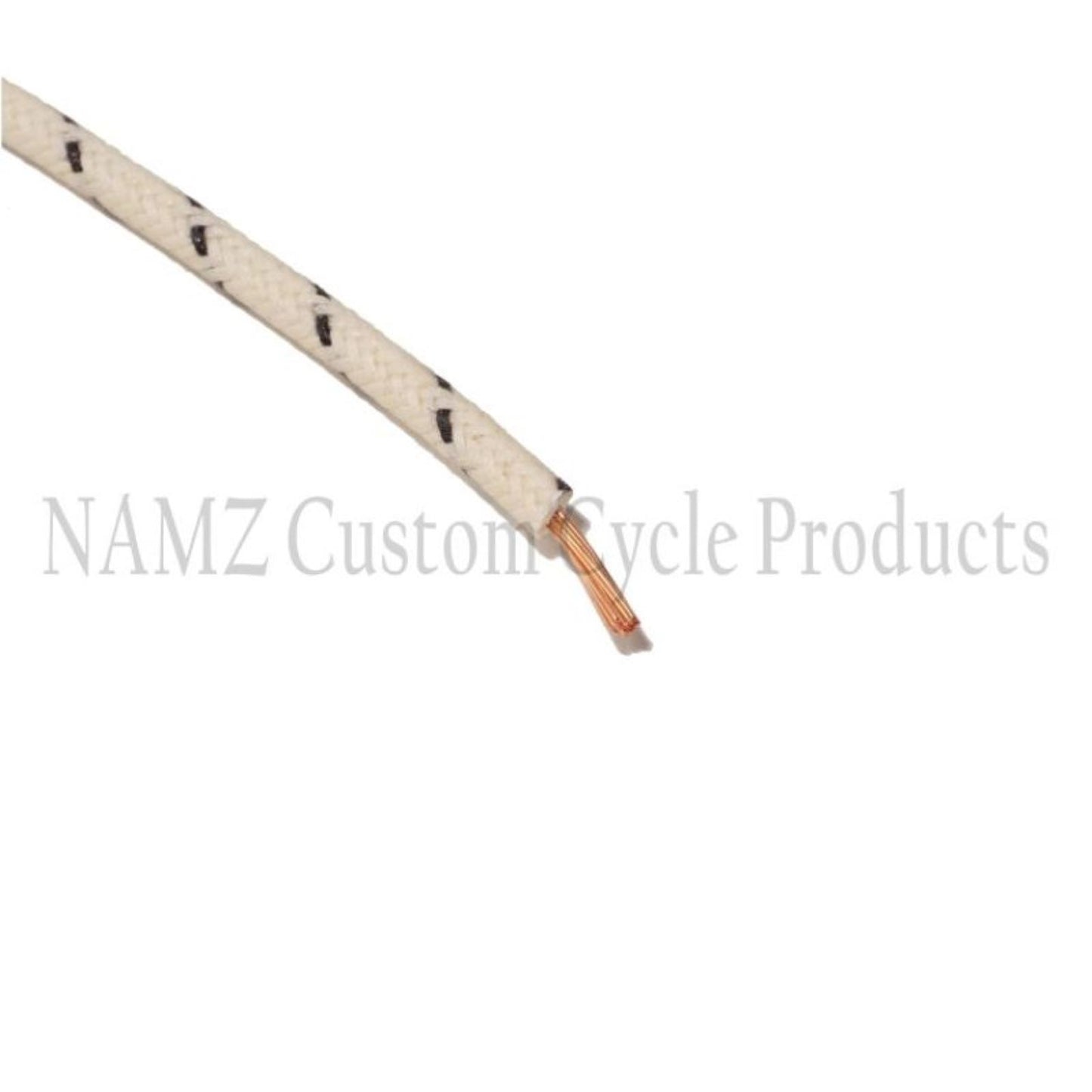 Namz 25' Cloth-Braided Wire Spool - 16 Gauge - White/Black [MPN: NCBW-90]_1461145