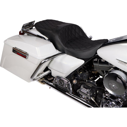 Drag Specialties Freedom Seat - Vinyl - Double Diamond Black Stitch - FLH '97-'07 [MPN: 0801-1504]_1378834