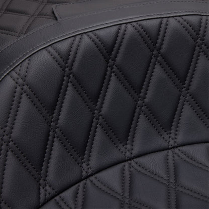 Drag Specialties Freedom Seat - Vinyl - Double Diamond Black Stitch - FLH '97-'07 [MPN: 0801-1504]_1378809