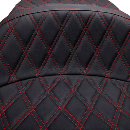 Drag Specialties Freedom Seat - Vinyl - Double Diamond Red Stitch - FLH '97-'07 [MPN: 0801-1507]_1378795
