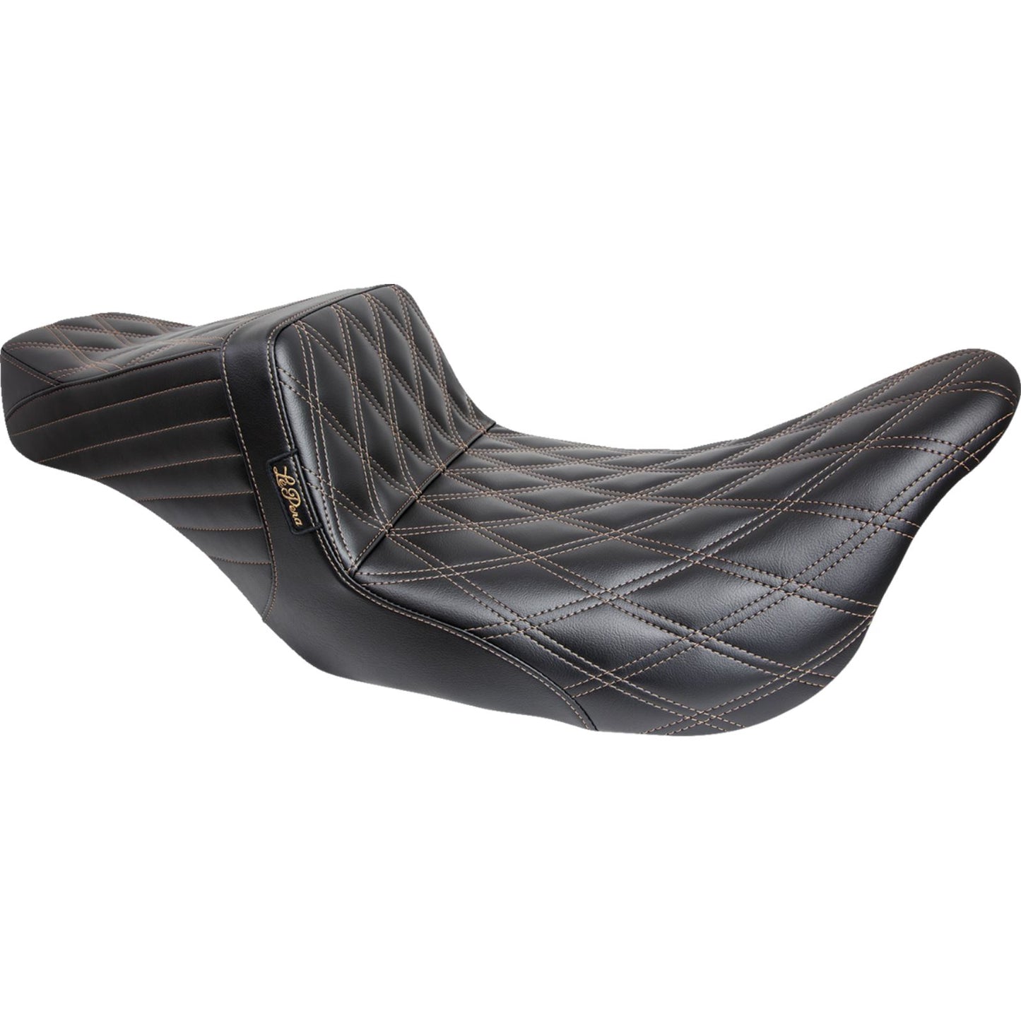 Le Pera Tailwhip Seat - Double Diamond with Chestnut Thread - Black - FL [MPN: LK-587DD-CHET]_1378867