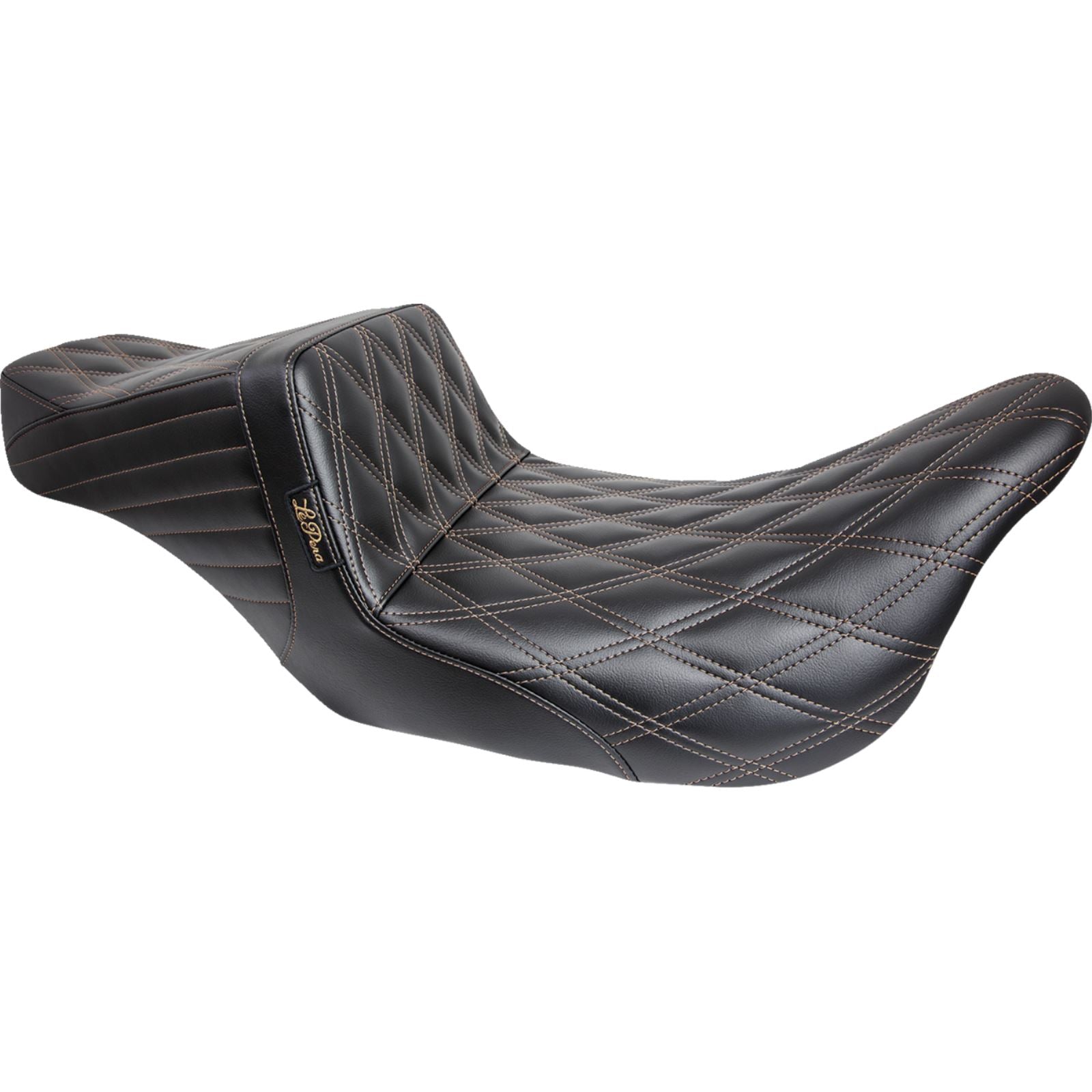 Le Pera Tailwhip Seat - Double Diamond with Chestnut Thread - Black - FL [MPN: LK-587DD-CHET]_1378867