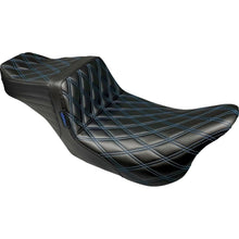 Le Pera Tailwhip Seat - Double Diamond with Blue Thread - Black - FLH/FLT LK-587DD-BLUE_1378844