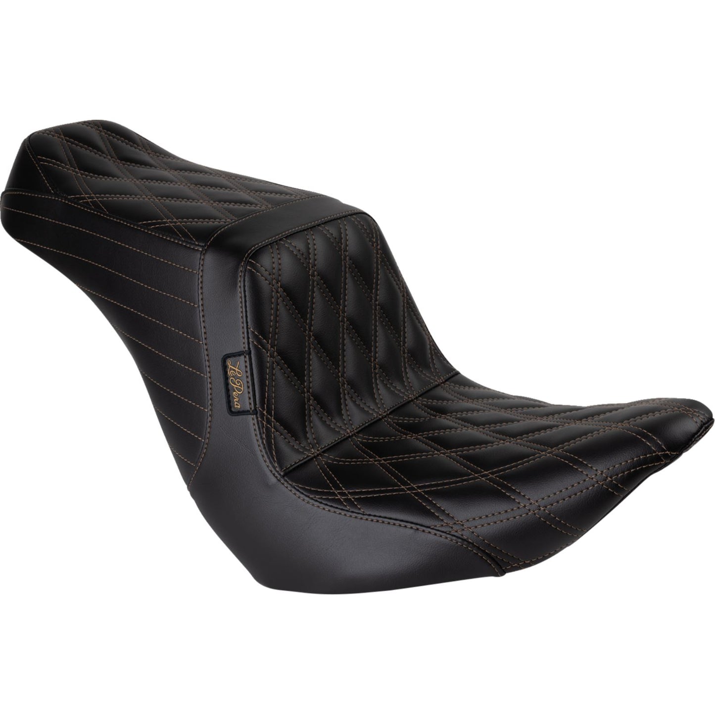 Le Pera Tailwhip Up Front Seat - Diamond w/ Chestnut Thread - Black [MPN: LYRU-580DD-CHET]_1411038