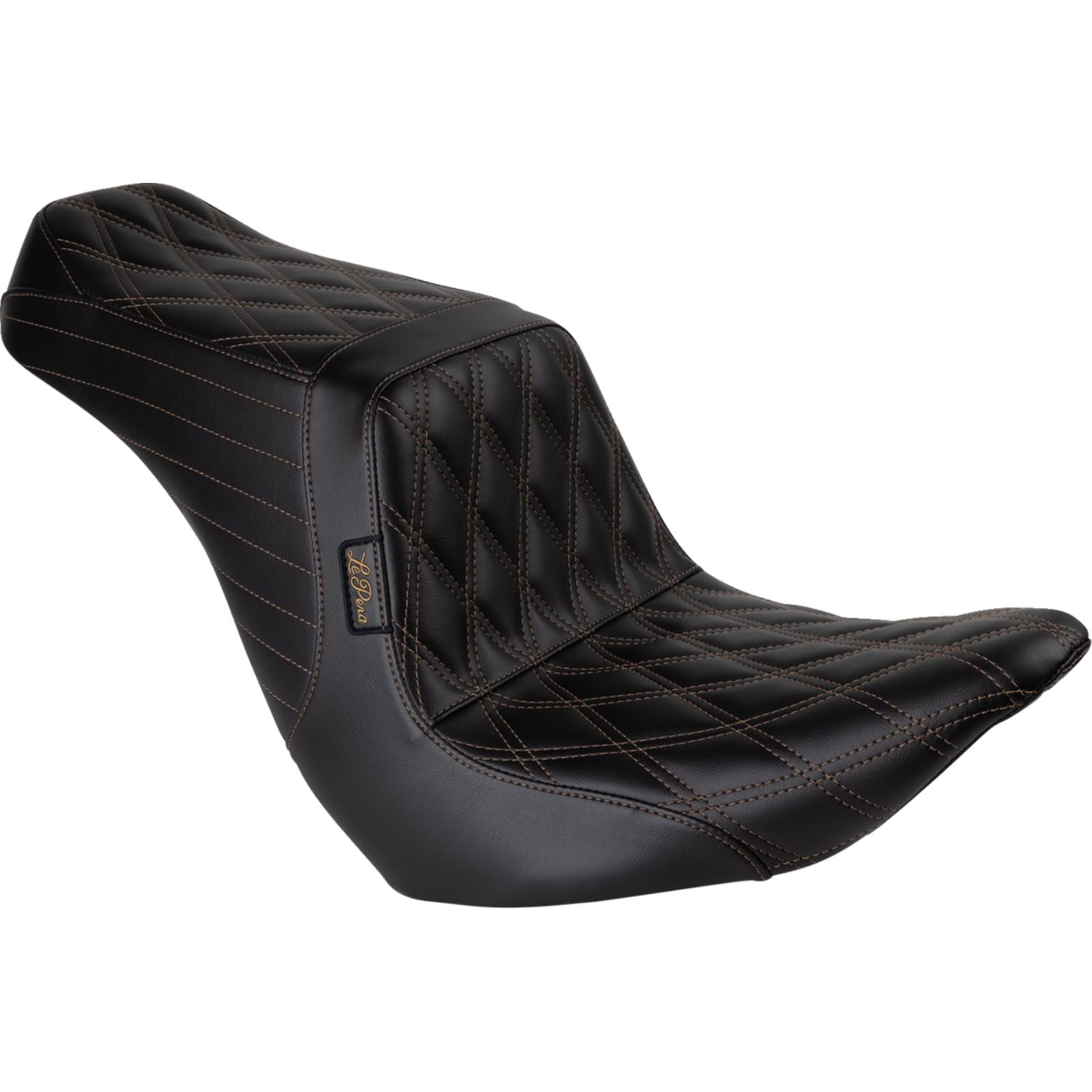 Le Pera Tailwhip Up Front Seat - Diamond w/ Chestnut Thread - Black [MPN: LYRU-580DD-CHET]_1411038