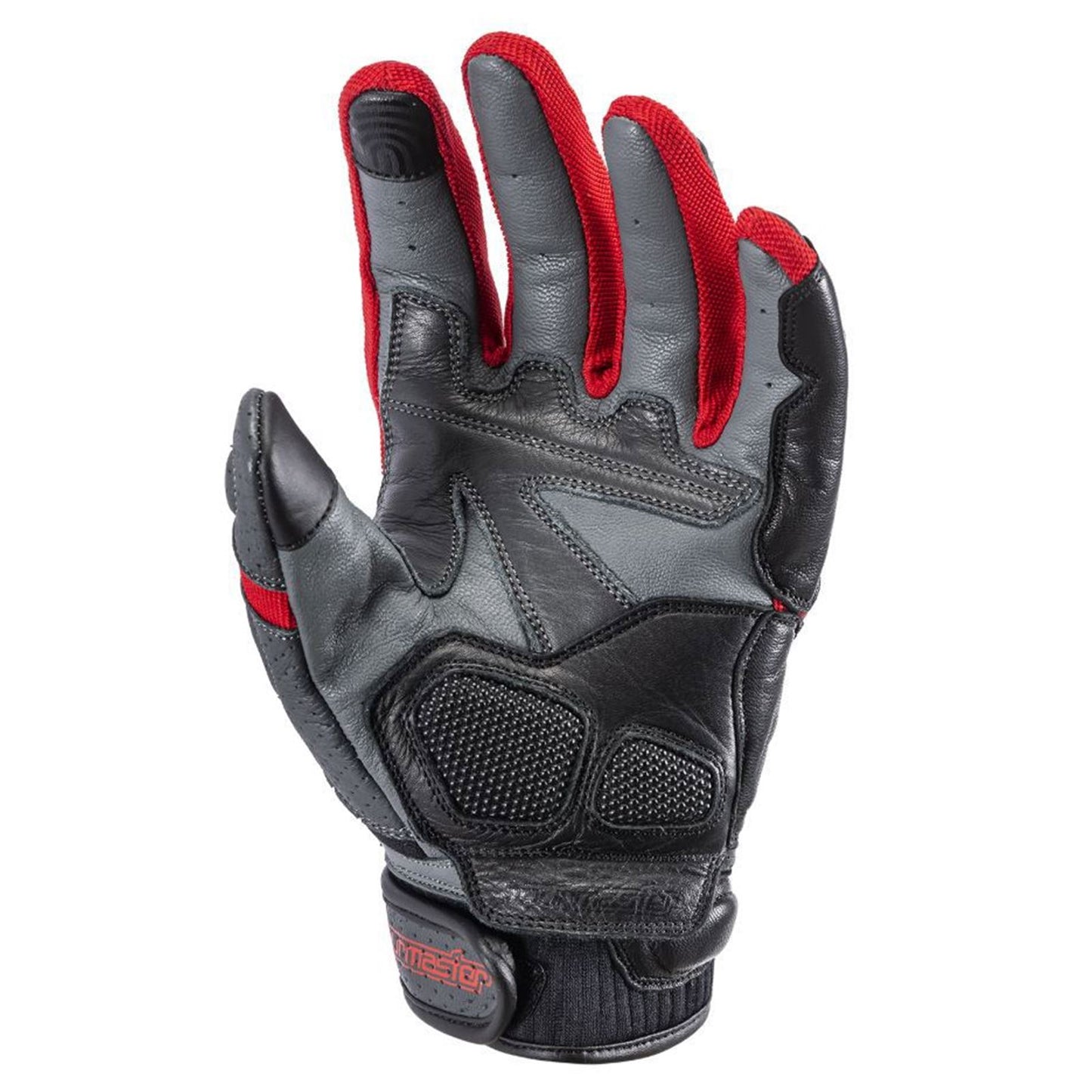 Tourmaster Men's Sierra Peak Leather Gloves - Grey/Red - Medium OPEN BOX [MPN: 8852-0171-05]_1857519
