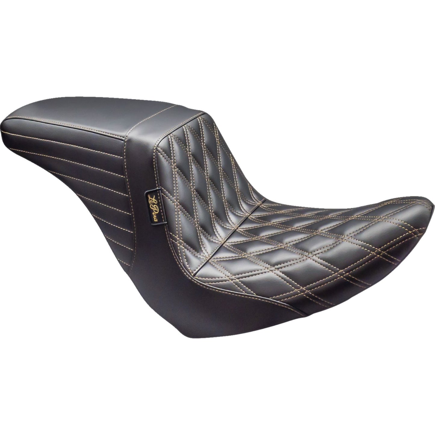 Le Pera Kickflip Up Front Seat Double Diamond with Chestnut Thread Black LYRU-590DD-CHET_1380549